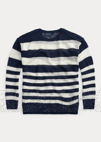 Sueter Polo Ralph Lauren Mujer Azul Marino / Blancos - Striped Linen - POMHE5368